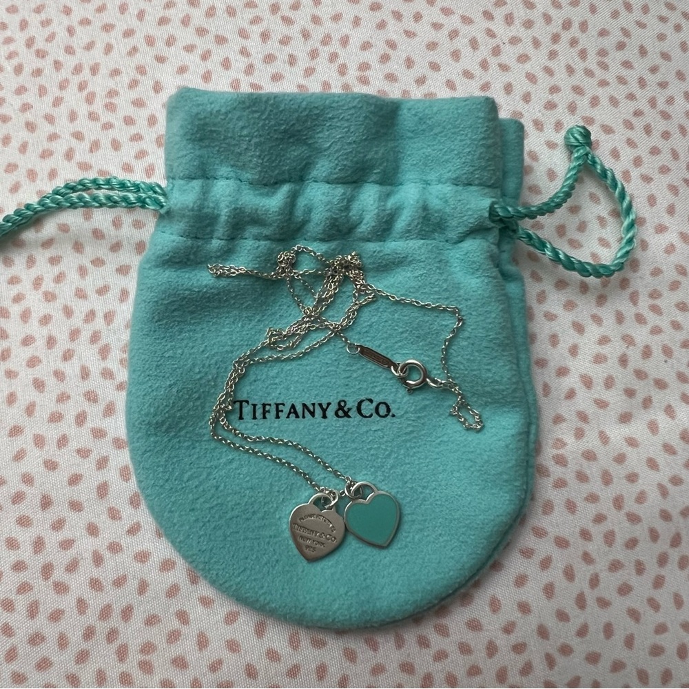 Return to Tiffany Mini Double Heart Tag Pendant Necklace